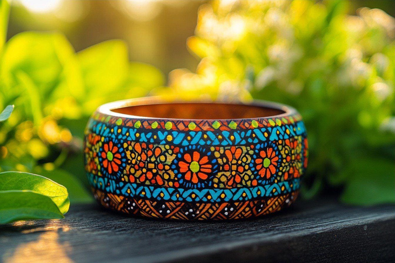 Bracelet bohème en bois peint : l’esprit libre au poignet